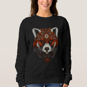 Red Panda Mandala Artwork Animal Motif Red Panda Sweatshirt