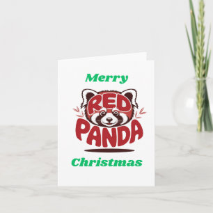 Red Panda Merry Christmas Holiday Card