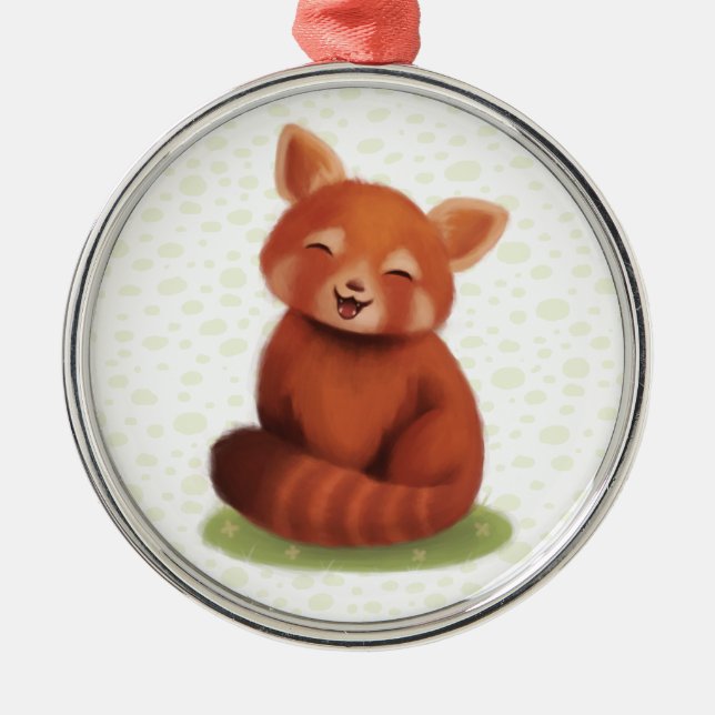 Red Panda Metal Tree Decoration (Front)