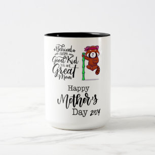 Red panda mother's day 2024. Two-Tone coffee mug