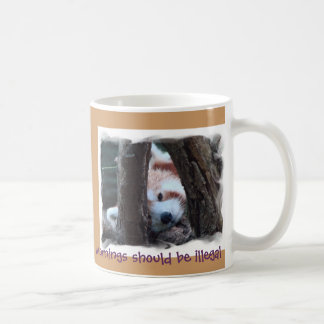 Red Panda Mug - "Mornings Should Be Illegal"