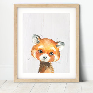 Red Panda Nursery Art Print