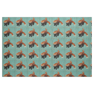 Red Panda & Owl Fabric