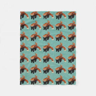 Red Panda & Owl Fleece Blanket