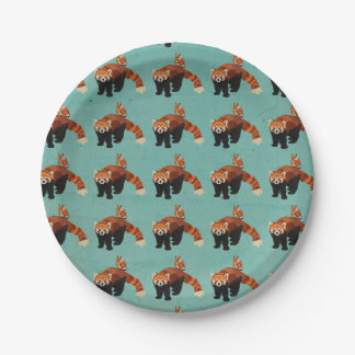 Red Panda & Owl Paper Plates