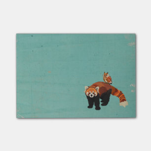 Red Panda & Owl Post It Note