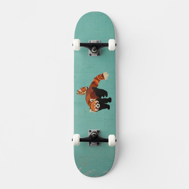 Red Panda & Owl Skateboard (Front)