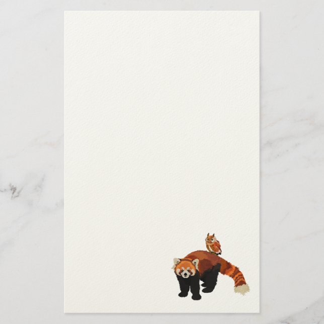 Red Panda & Owl Stationery (Front)