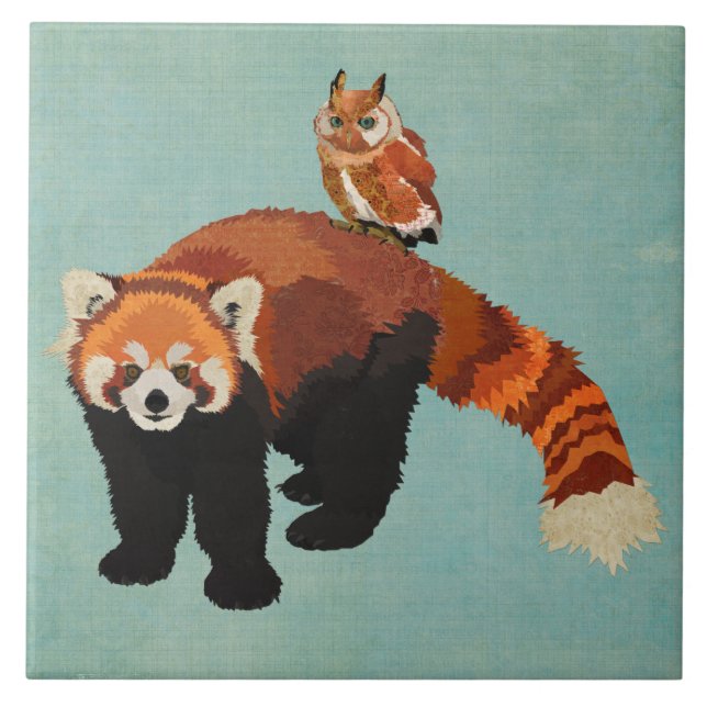 Red Panda & Owl Tile (Front)
