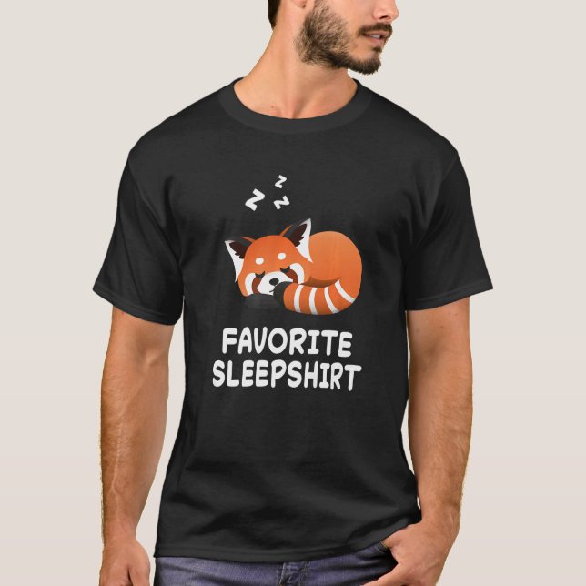 Red Panda Pandas Nap Sleeping Sleep Pajama Pyjamas T-Shirt (Front)