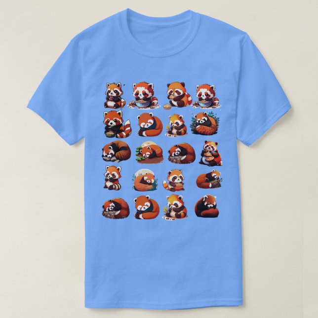 Red Panda Pattern 2023 T-Shirt (Design Front)
