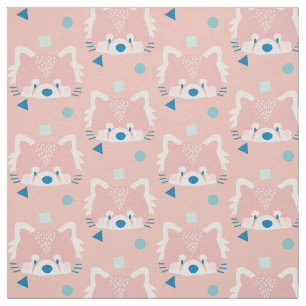 Red Panda Pattern Modern Pink Fabric