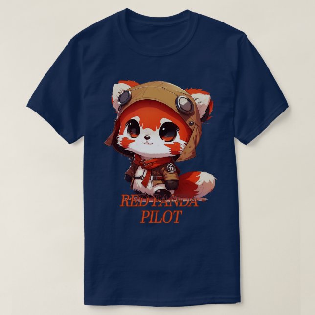 Red Panda Pilot 2 T-Shirt (Design Front)