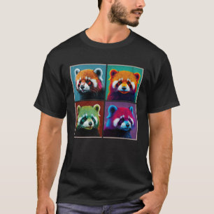 Red Panda Pop Illustration Colourful Animal Women T-Shirt