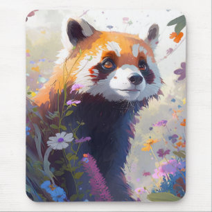 Red Panda Portrait Animal Painting Wildlife Forest Mouse Pad