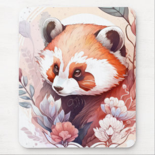 Red Panda Portrait Animal Painting Wildlife Forest Mouse Pad
