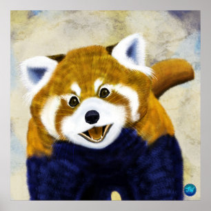 Red Panda Portrait Poster
