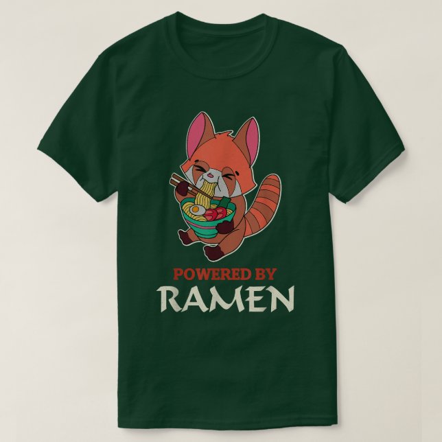 Red Panda Ramen Noodle Japan Cuisine Japanese Asia T-Shirt (Design Front)