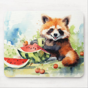 Red Panda Relaxing In Garden Animal Fun Happy Cool Mouse Pad