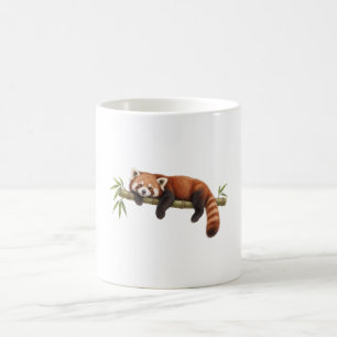 Red Panda Resting on Bamboo Coffee Mug