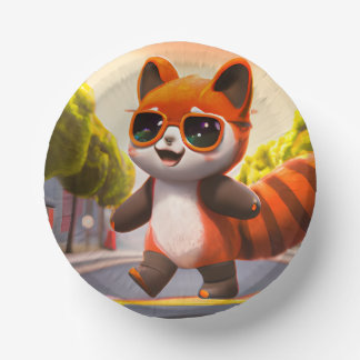 Red Panda Rides Paper Plate