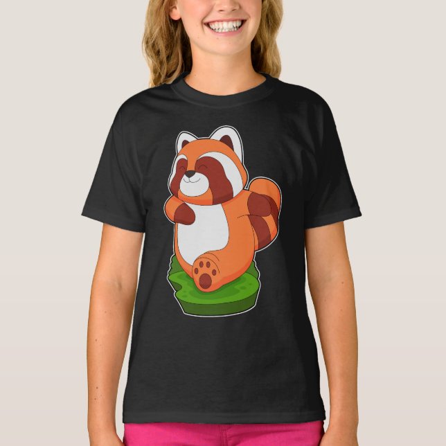 Red Panda Runner Running Sports T-Shirt (Front)