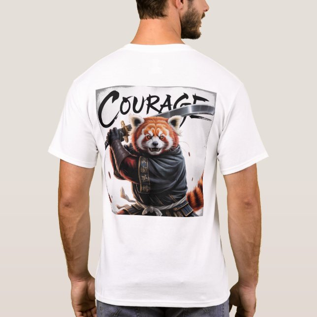 Red panda samurai- Courage T-Shirt (Back)