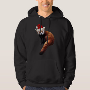 Red Panda Santa Cute Christmas Hat for Pandabear L Hoodie