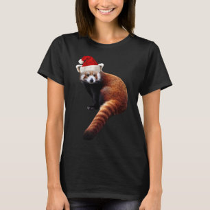 Red Panda Santa Cute Christmas Hat for Pandabear L T-Shirt