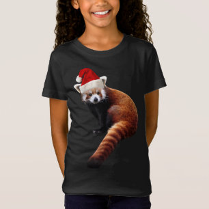 Red Panda Santa Cute Christmas Hat for Pandabear L T-Shirt