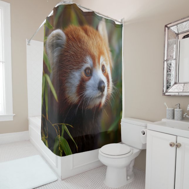 Red Panda Shower Curtain (In Situ)