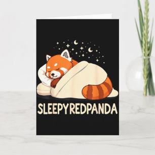 Red Panda Sleep Pajamas Card
