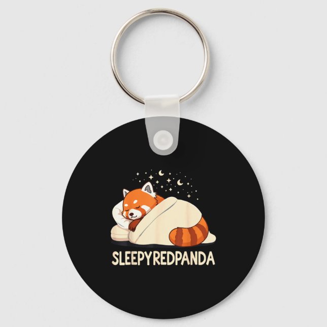 Red Panda Sleep Pajamas  Key Ring (Front)