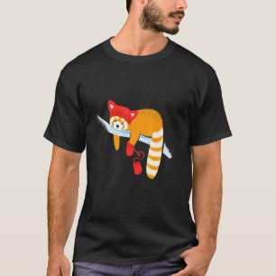 Red Panda Sleeping And Wearing Red Gloves Spot Ill T-Shirt