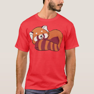 Red panda sleeping cute illustration T-Shirt