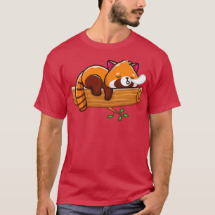 Red Panda Sleeping On Wood T-Shirt