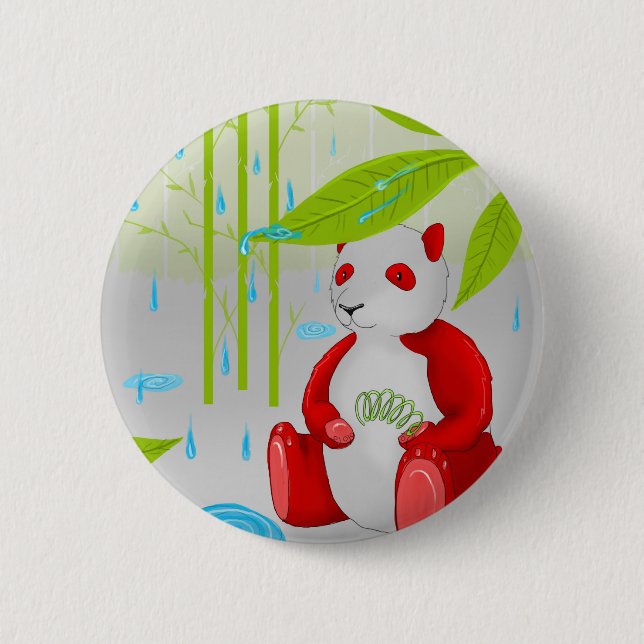 Red Panda Slinky 6 Cm Round Badge (Front)