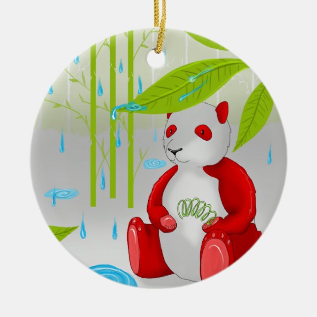 Red Panda Slinky Ceramic Tree Decoration (Front)