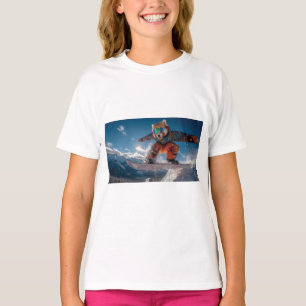 Red Panda Snowboarding in a Colorful Snowsuit T-Shirt
