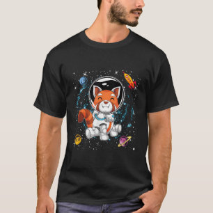 Red Panda Space Scientist Animal Rocket Planets As T-Shirt