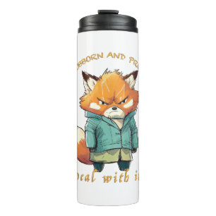 Red Panda Stubborn Deal With It Cute Adorable Fun Thermal Tumbler