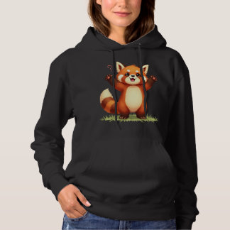 Red panda surprised hoodie
