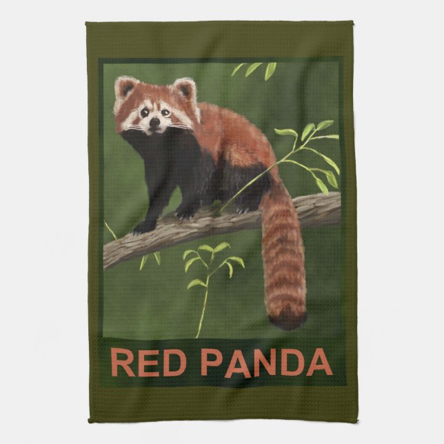 Red Panda Tea Towel (Vertical)