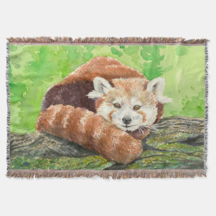 Red panda throw blanket