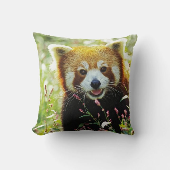 Red Panda Throw Pillow (Front)