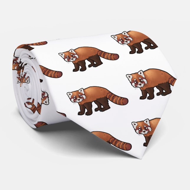 Red Panda Tie (Rolled)