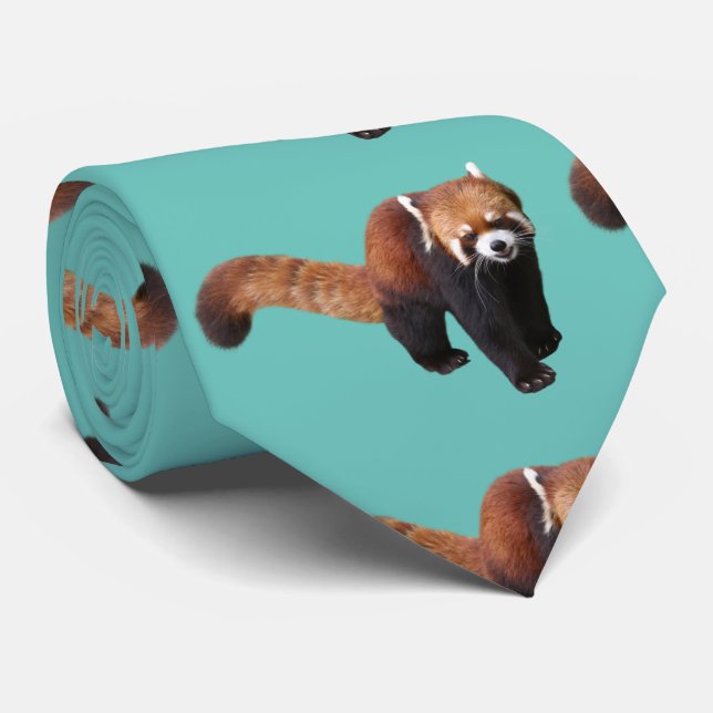 Red Panda Tie (Rolled)