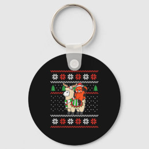 Red Panda Ugly Christmas Sweater Reindeer Llama Ri Key Ring