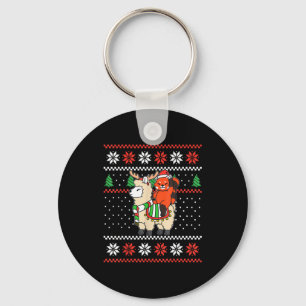 Red Panda Ugly Christmas Sweater Reindeer Llama Ri Key Ring