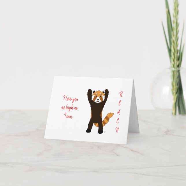 Red Panda Valentine's Day Card (Front)